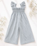Goldie Smocked Jumpsuit - Sage Pinstripe - 10