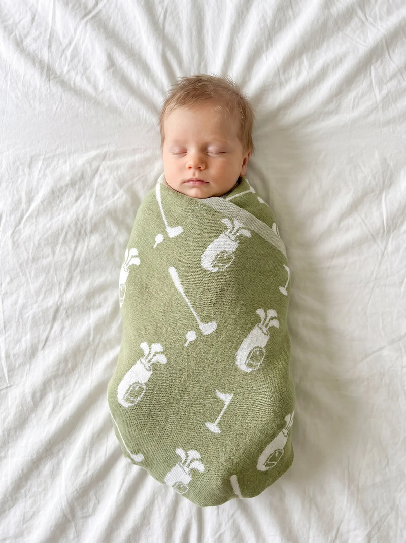 Golf Jacquard Knit Baby Blanket - 2