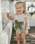 Indie Bow Front Bubble Romper - Bleu de Provence - 1