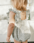 Indie Bow Front Bubble Romper - Bleu de Provence - 4