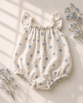 Ivy Flutter Sleeve Bubble Romper - Blue Patina - 2