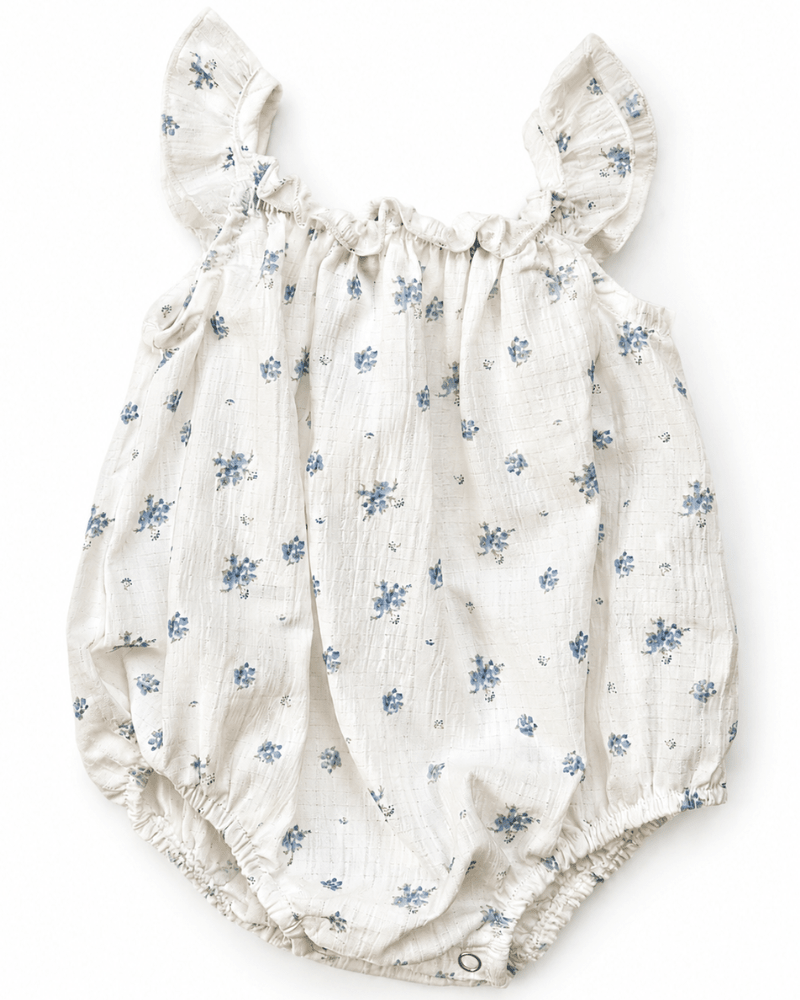 Ivy Flutter Sleeve Bubble Romper - Blue Patina - 3