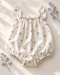 Ivy Flutter Sleeve Bubble Romper - Blue Patina - 1