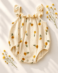 Ivy Flutter Sleeve Bubble Romper - Buttercup Bloom - 3
