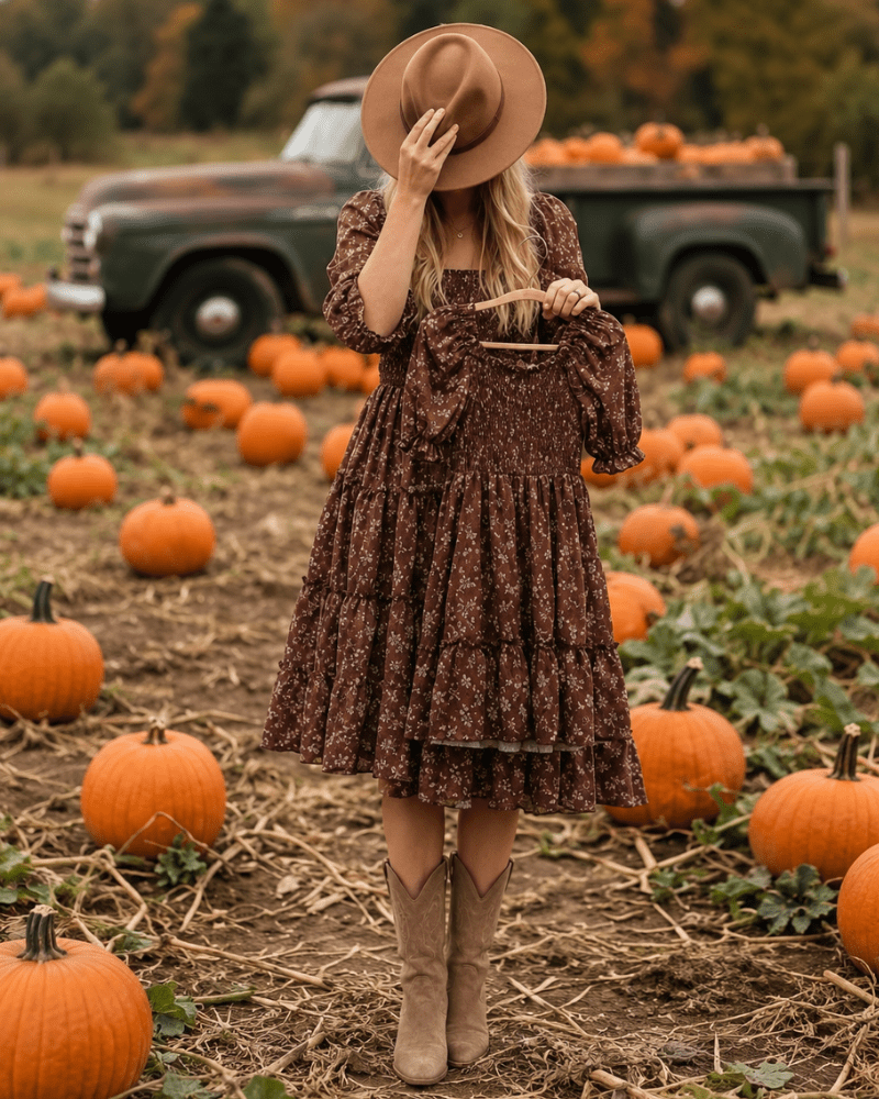 Katherine Dress - Cocoa Bloom - 1