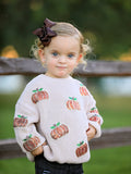 Thanksgiving Pumpkin Sequin Sweater – Beige, Perfect for Fall - 3