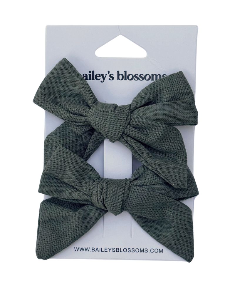 Linen Cotton Piggie Sets - Olive - 1