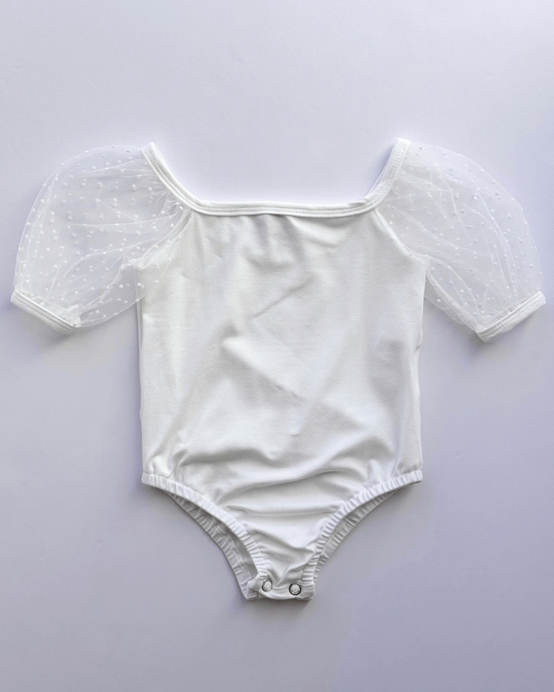 Maisie Puff Shoulder Leotard - White - 5