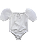Maisie Puff Shoulder Leotard - White - 2
