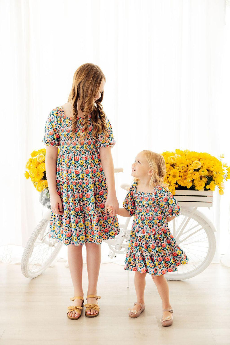 Beautiful Blossoms Smocked Ruffle Dress - 3