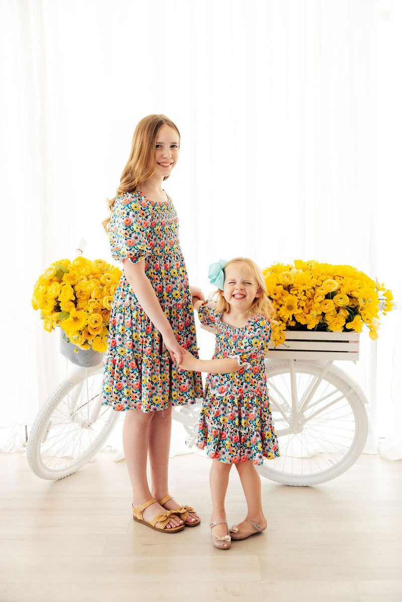 Beautiful Blossoms Smocked Ruffle Dress - 5