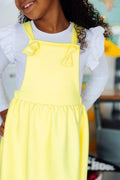 Bright Yellow Faux Suede Pinafore - 7