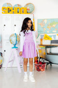 Lavender Faux Suede Pinafore - 4