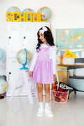Lavender Faux Suede Pinafore - 6