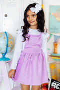 Lavender Faux Suede Pinafore - 1