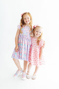 Pink Rainbow Puff Sleeve Sequin Dress - 2