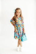 Flower Child L/S Pocket Twirl Dress - 1