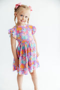 Autumn Sparkle Flutter Sleeve Twirl Dress - 1