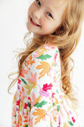 Falling Leaves 3/4 Sleeve Pocket Twirl Dress - 4
