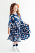 Auburn Plaid Aubie 3/4 Sleeve Pocket Twirl Dress - 1