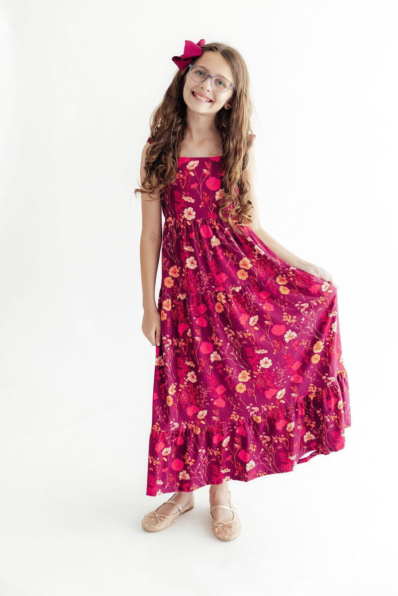 Retro Wildflower Ruffle Maxi Dress - 1
