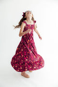 Retro Wildflower Ruffle Maxi Dress - 3