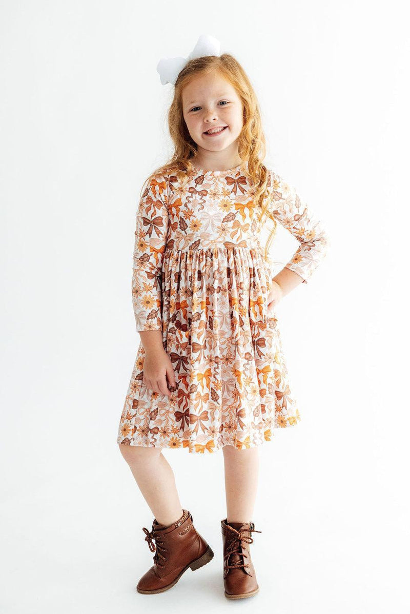 Fall Harvest L/S Pocket Twirl Dress - 1