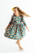 Gobble til You Wobble 3/4 Sleeve Ruffle Twirl Dress - 3
