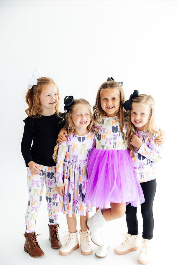 Tied with a Boo L/S Tutu Dress