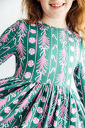 Christmas Treats L/S Ruffle Hem Twirl Dress - 2