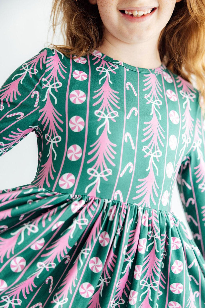 Christmas Treats L/S Ruffle Hem Twirl Dress - 2