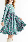 Christmas Treats L/S Ruffle Hem Twirl Dress - 1