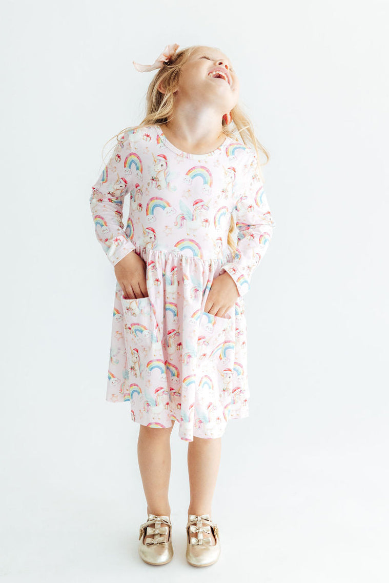 Christmas Magic L/S Pocket Twirl Dress - 2
