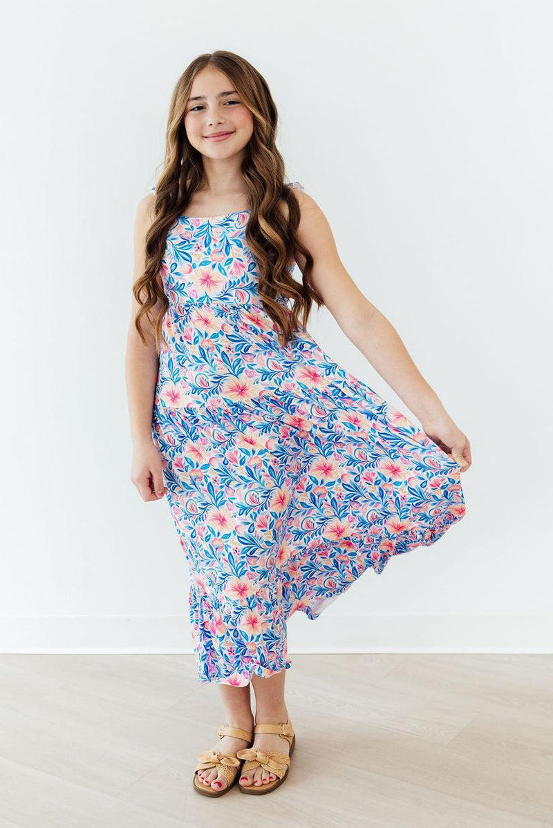 Watercolor Floral Ruffle Maxi Dress - 2