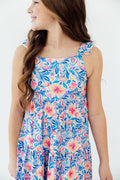 Watercolor Floral Ruffle Maxi Dress - 1