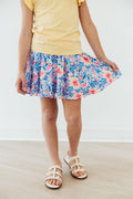 Watercolor Floral Ruffle Twirl Skort - 1