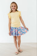 Watercolor Floral Ruffle Twirl Skort - 3
