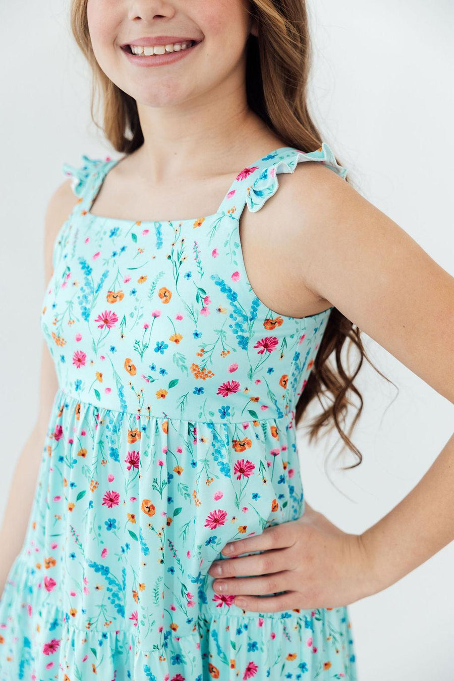 Girls Maxi Dress with Back Cutout & Ruffle – Summer Dress