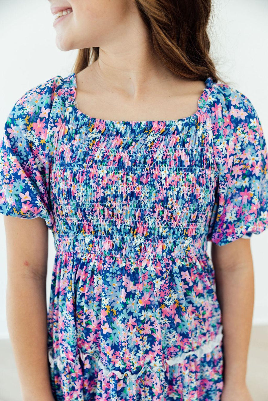 Pretty Darling Smocked Ruffle Dress