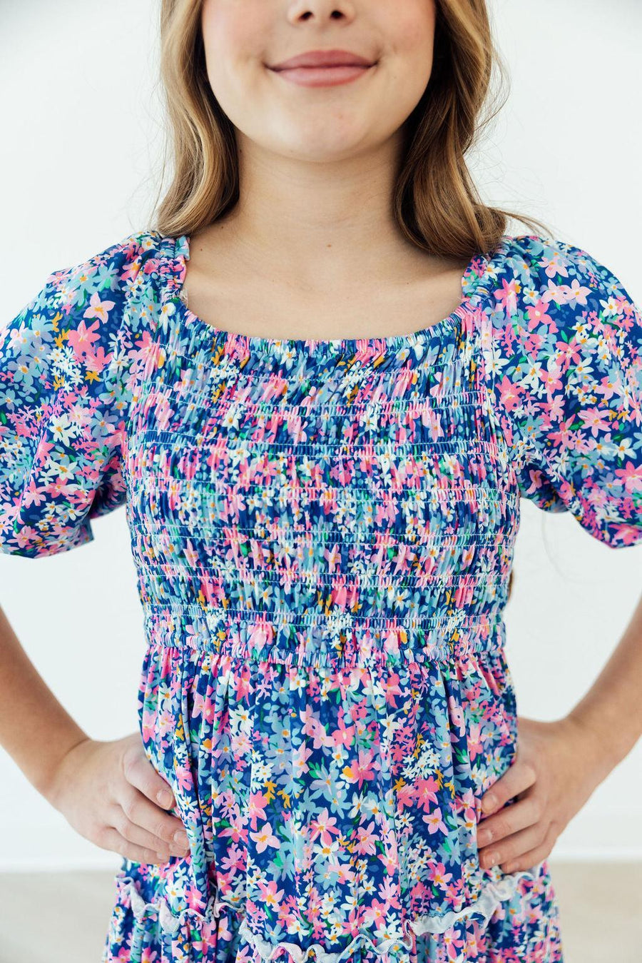 Pretty Darling Smocked Ruffle Dress