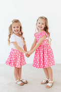 Pink Polka Dots Ruffle Twirl Skort - 2