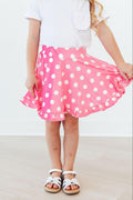 Pink Polka Dots Ruffle Twirl Skort - 3