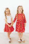Red Polka Dots Ruffle Twirl Skort - 4