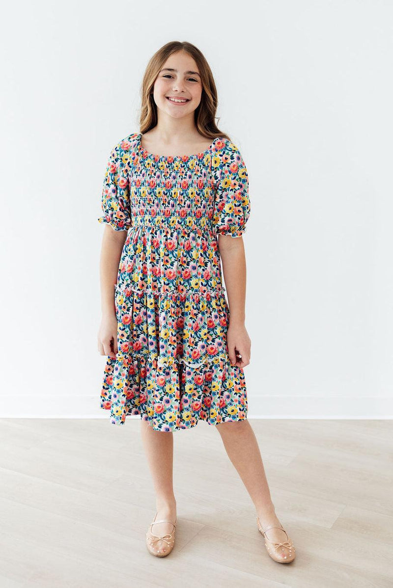 Beautiful Blossoms Smocked Ruffle Dress - 6