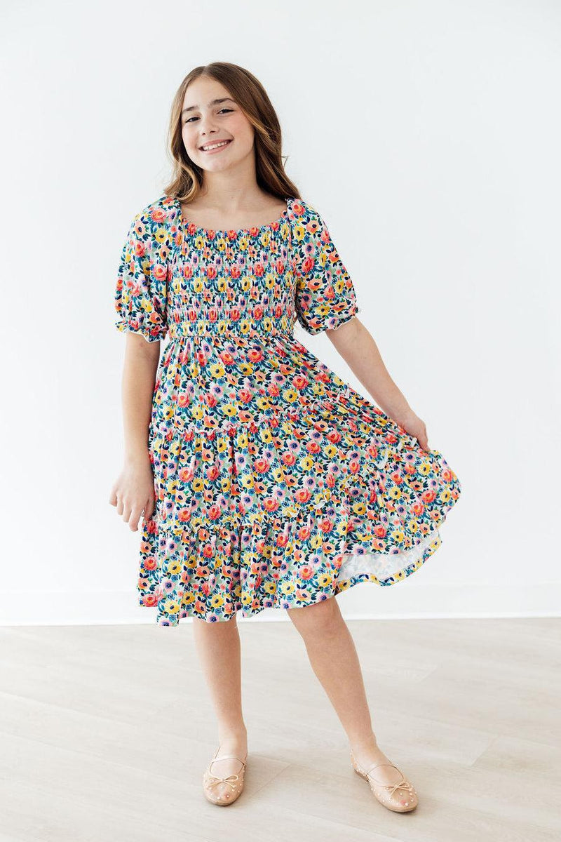 Beautiful Blossoms Smocked Ruffle Dress - 4
