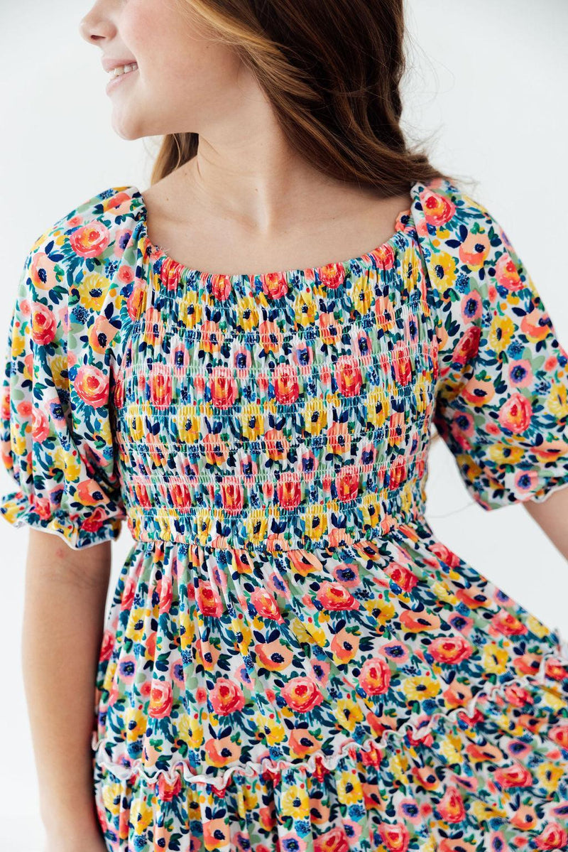 Beautiful Blossoms Smocked Ruffle Dress - 2