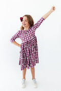 Virginia Tech Plaid Hokie 3/4 Sleeve Pocket Twirl Dress - 3
