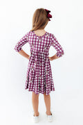 Virginia Tech Plaid Hokie 3/4 Sleeve Pocket Twirl Dress - 4