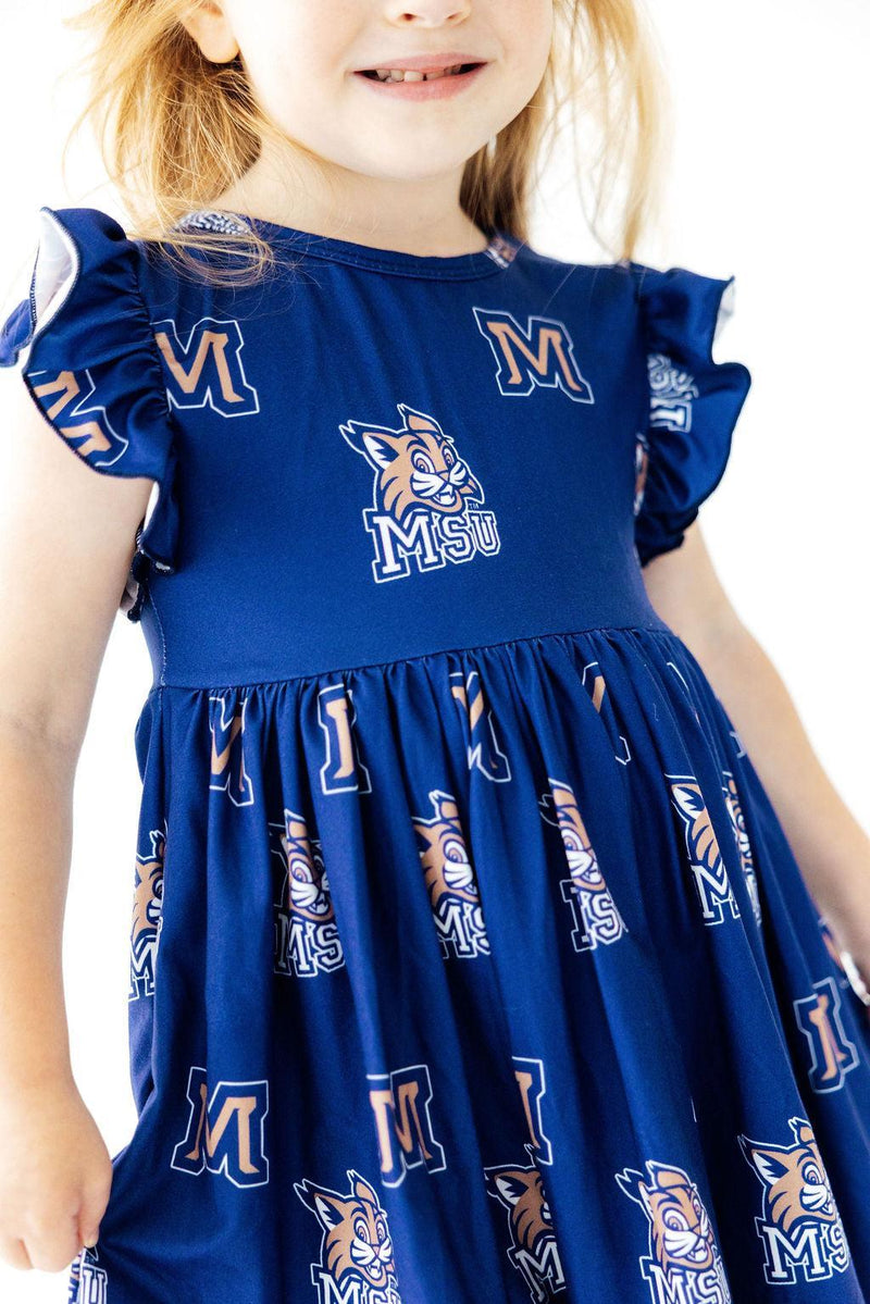 Montana State University Blue Bobcat Flutter Twirl Dress - 2