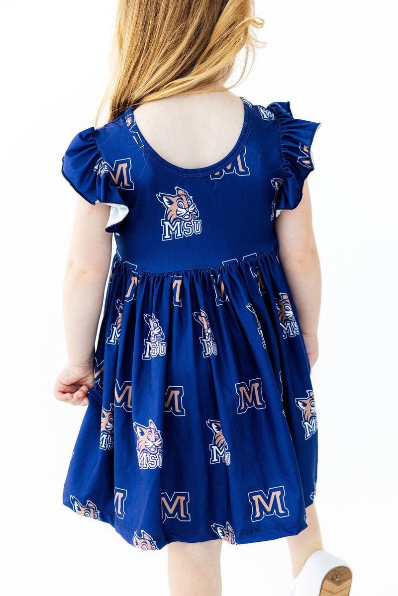 Montana State University Blue Bobcat Flutter Twirl Dress - 3